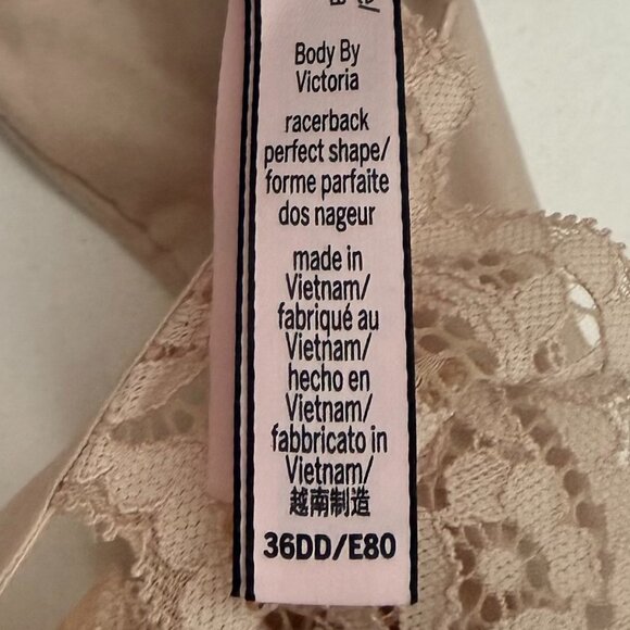 Victoria’s Secret Body By Victoria Nude Racerback Push-Up Bra | Size 36DD - Picture 9 of 10